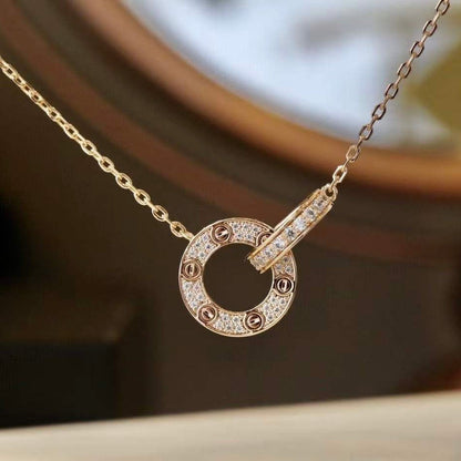 [Luxora]LOVE  FULL DIAMOND PENDANT NECKLACE