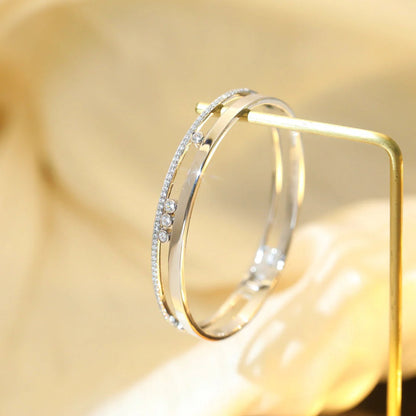 [Loxura]Move Romane Diamond Bangle Bracelet
