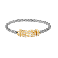 [Luxora]CHANCE LARGE 8 FIGURE BUCKLE FULLDIAMOND BRACELET GOLD