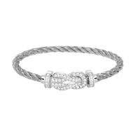 [Luxora]CHANCE LARGE 8 FIGURE BUCKLE FULL DIAMOND BRACELET SILVER