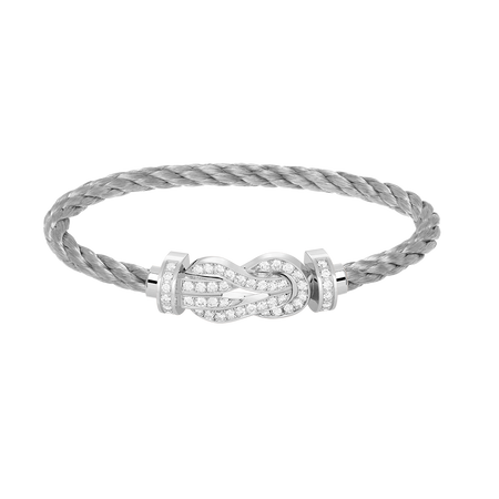 [Luxora]CHANCE LARGE 8 FIGURE BUCKLE FULL DIAMOND BRACELET SILVER