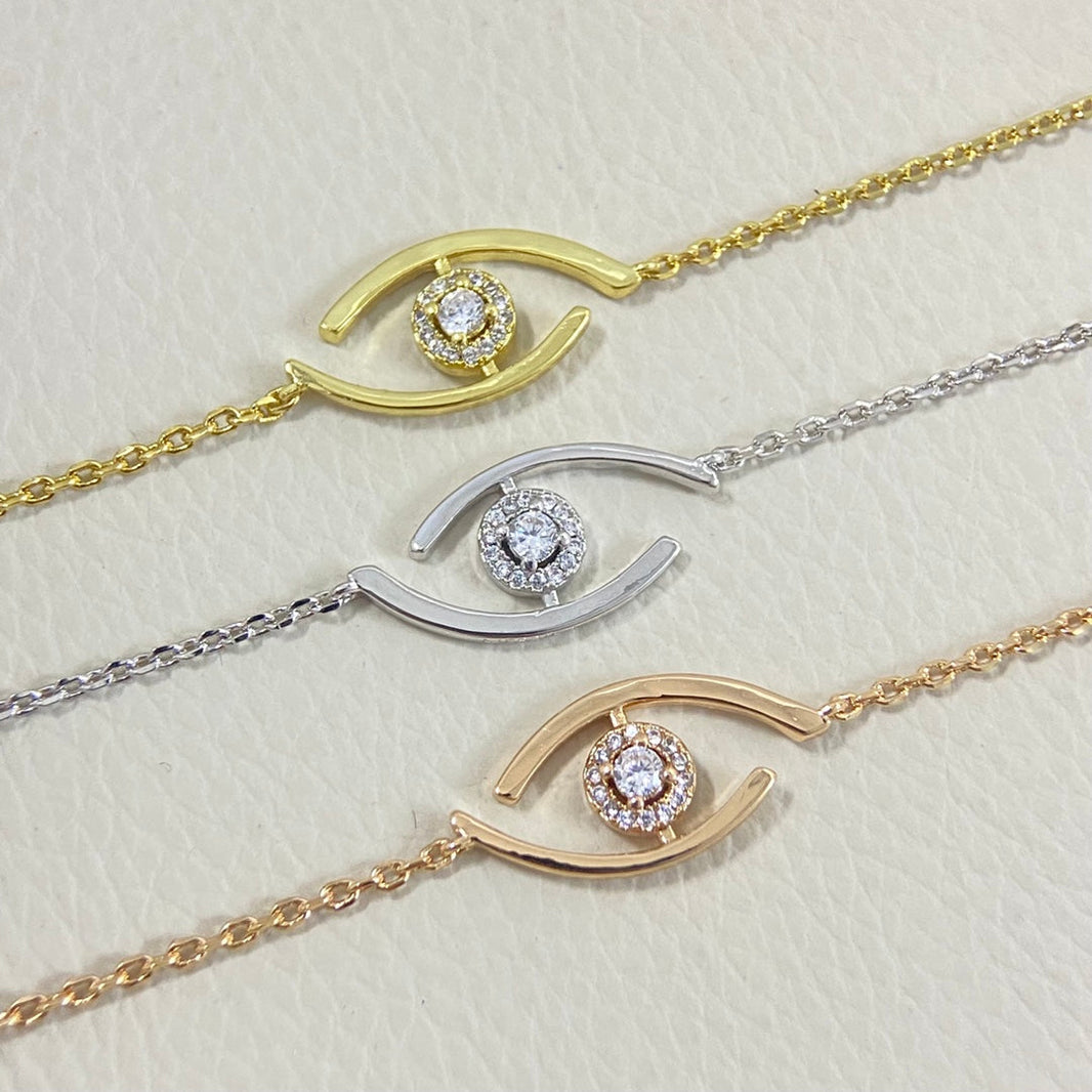 [Loxura]Lucky Eye Pave-Set Diamond Bracelet