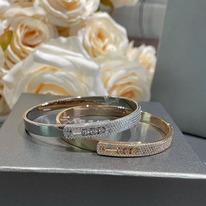 [Loxura]Move Noa Rose Gold Pavé Diamond Bangle Bracelet