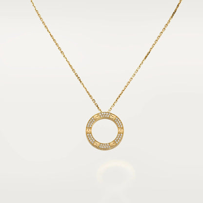 [Luxora]LOVE NECKLACE 16MM  FULL DIAMOND
