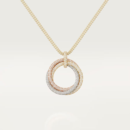 [Luxora]TRINITY LARGE FULL DIAMOND  NECKLACE