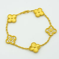 [Luxora]CLOVER BRACELET 5 MOTIFS GOLD DIAMOND
