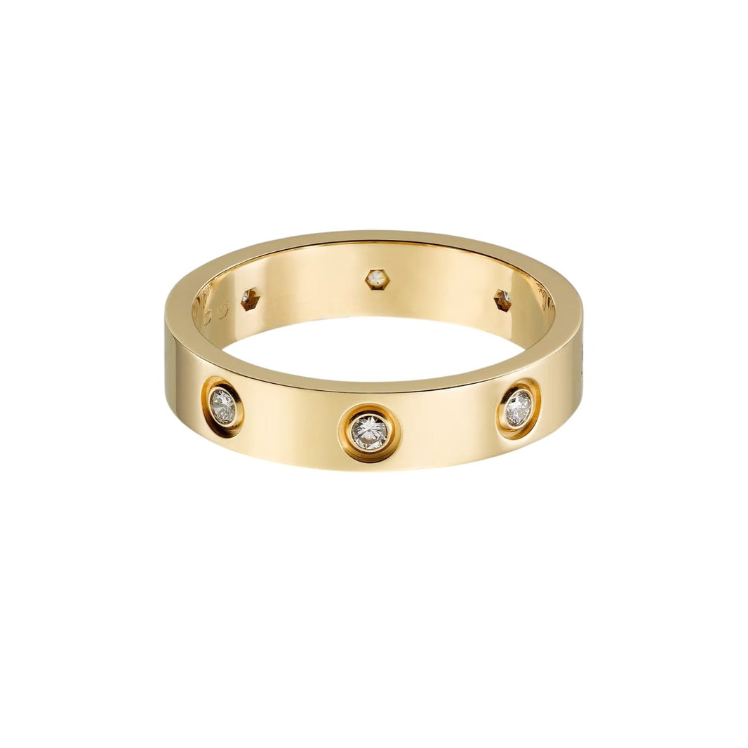 [Luxora]LOVE 4MM 8 DIAMOND RING