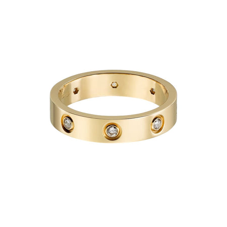 [Luxora]LOVE 4MM 8 DIAMOND RING