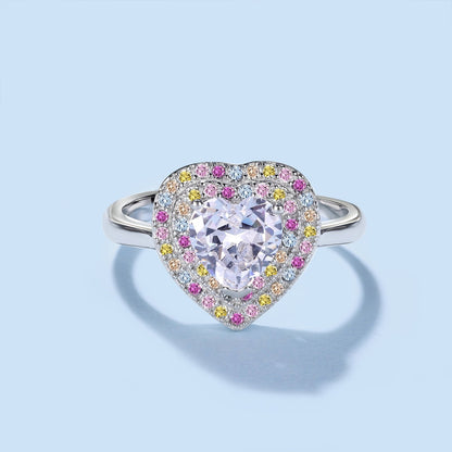 [Luxora]Delicate Ebullient Heart Shape Wedding Ring