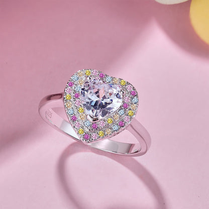 [Luxora]Delicate Ebullient Heart Shape Wedding Ring