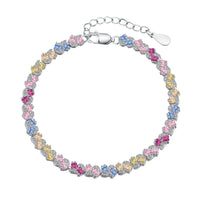 [Luxora]Ornate Colorful Flower Shape Party Bracelet