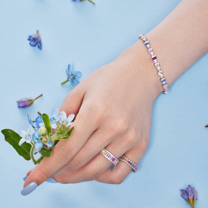 [Luxora]Dainty Kaleidoscopic Emerald Cut Daily Ring