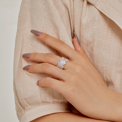 [Luxora] Luxuriöser, farbenfroher Alltagsring mit strahlendem Schliff