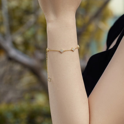[Luxora]Four-Leaf Clover Hollow Butterfly Bracelet