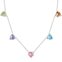 [Luxora]Sparkling Colorful Heart Cut Necklace