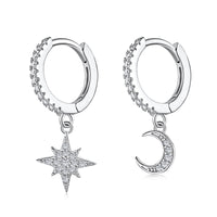 [Luxora]Star and Moon Asymmetric Earrings