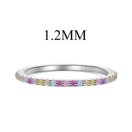 [Luxora]Ornate Colorful Round Cut Tennis Ring