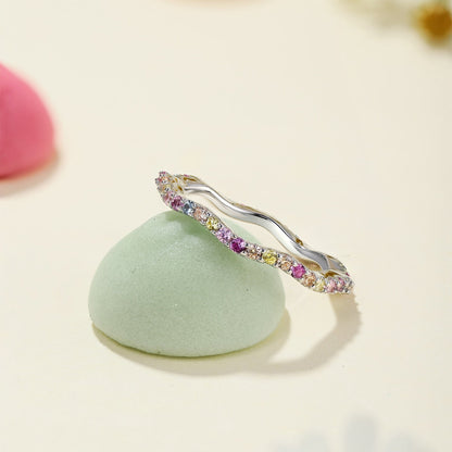 [Luxora]Dainty Colorful Round Cut Party Ring
