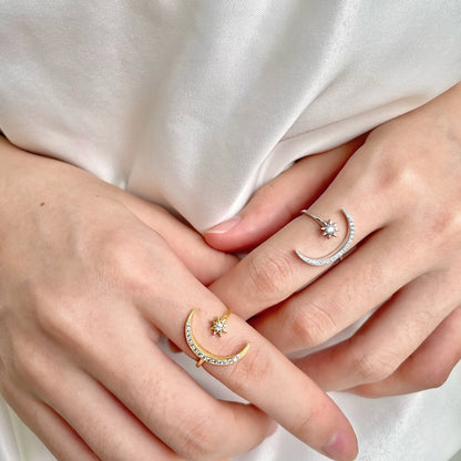 [Luxora]Eternity Moon & Star Ring