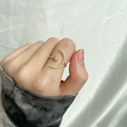 [Luxora]Eternity Moon & Star Ring