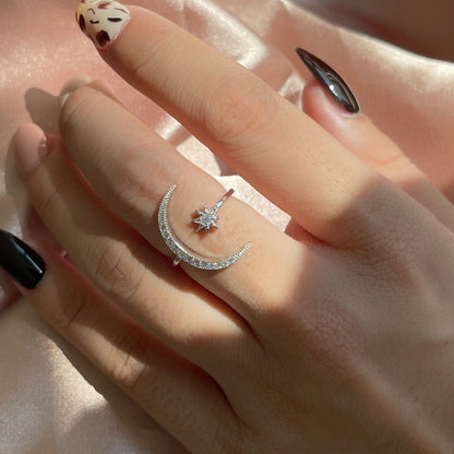 [Luxora]Eternity Moon & Star Ring
