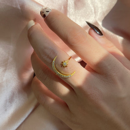 [Luxora]Eternity Moon & Star Ring