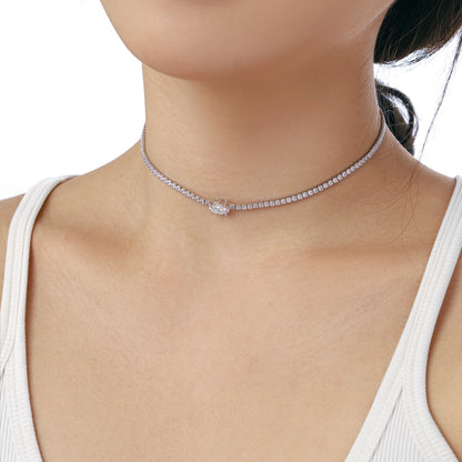 [Luxora]1.0カラットの輝くオーバルカットネックレス