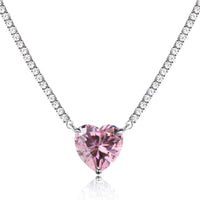 [Luxora]8.0 Carat Versatile Colorful Sweet Heart-Shaped Tennis Necklace