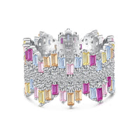 [Luxora]Luxurious Colorful Radiant Cut Daily Ring