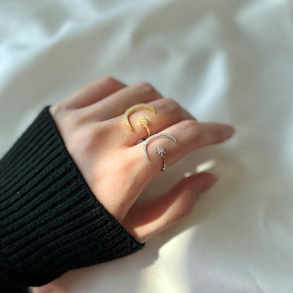 [Luxora]Eternity Moon & Star Ring