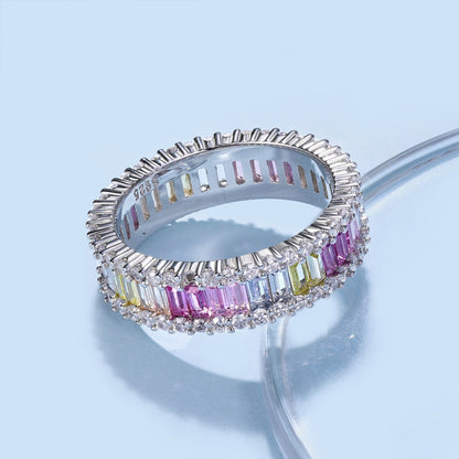 [Luxora]Dainty Kaleidoscopic Emerald Cut Daily Ring