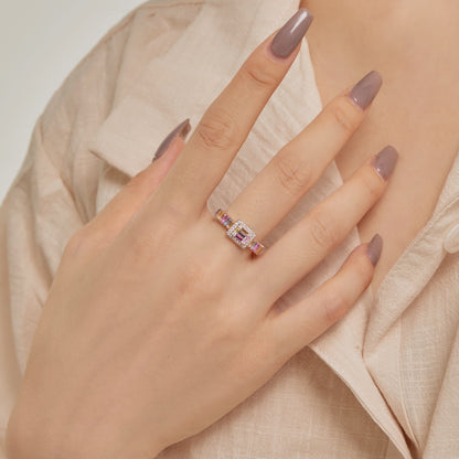 [Luxora]Exquisite Colorful Radiant Cut Party Ring