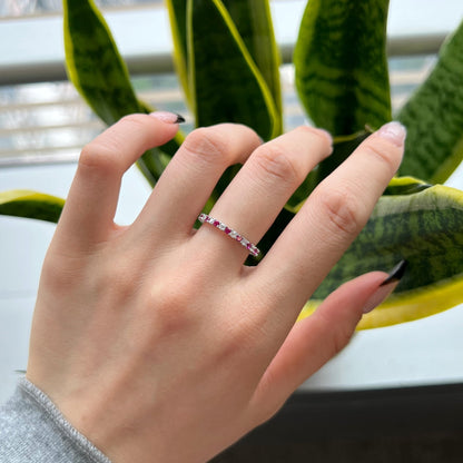 [Luxora]Exquisite Colorful Round Cut Tennis Ring