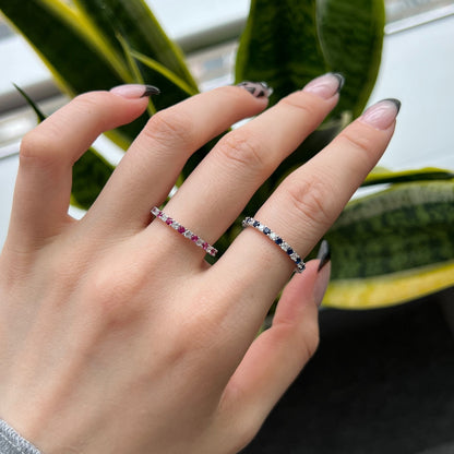 [Luxora]Exquisite Colorful Round Cut Tennis Ring