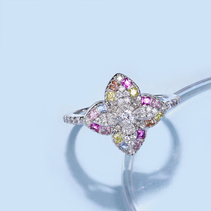 [Luxora]Luxurious Colorful Flower Shape Banquet Ring