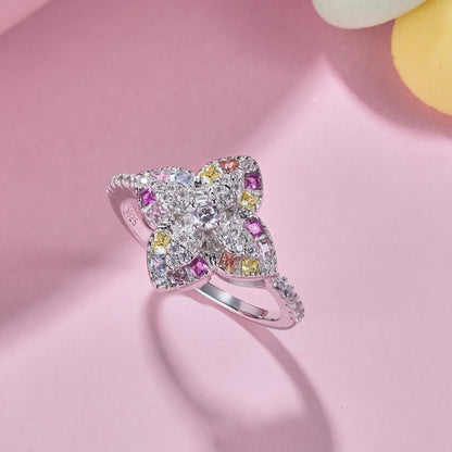 [Luxora]Luxurious Colorful Flower Shape Banquet Ring