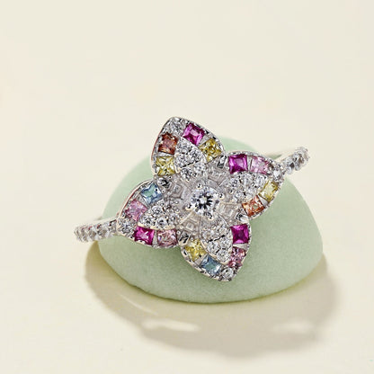 [Luxora]Luxurious Colorful Flower Shape Banquet Ring