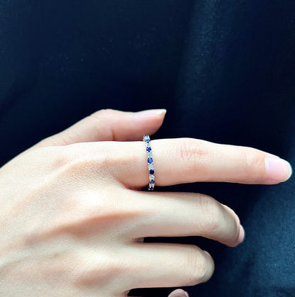 [Luxora]Exquisite Colorful Round Cut Tennis Ring
