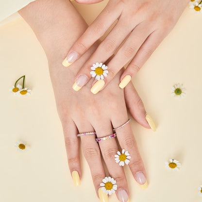 [Luxora]Ornate Colorful Round Cut Tennis Ring
