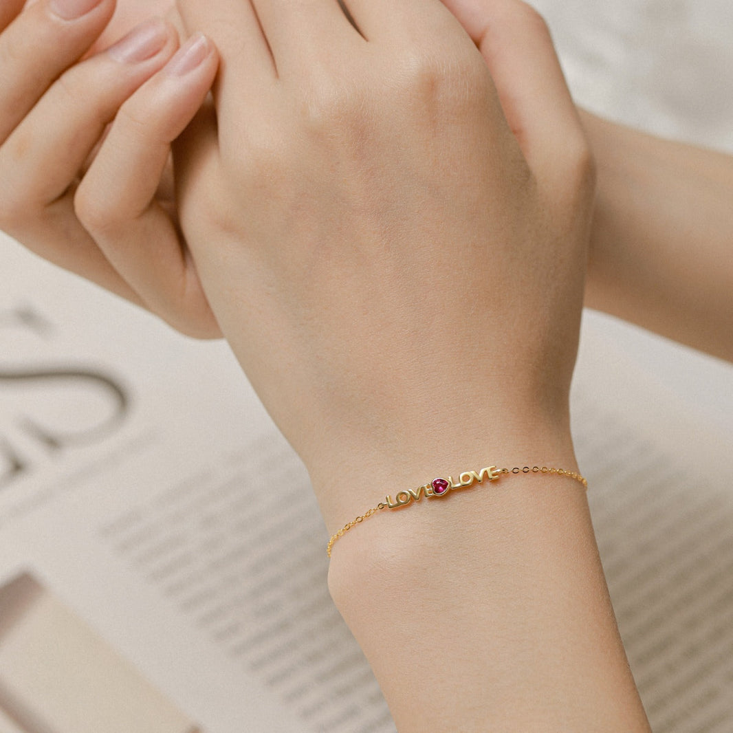 [Luxora]ロマンチックなハート型ラバーブレスレット