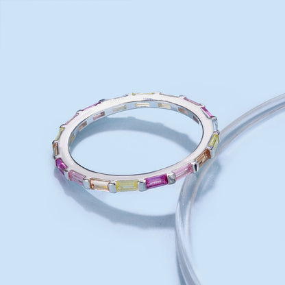 [Luxora]Exquisite Multicolored Emerald Cut Daily Ring