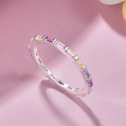 [Luxora]Exquisite Multicolored Emerald Cut Daily Ring