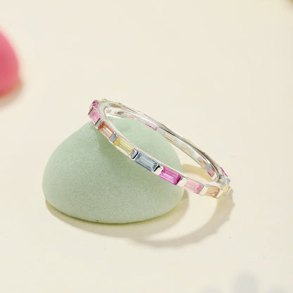 [Luxora]Exquisite Multicolored Emerald Cut Daily Ring