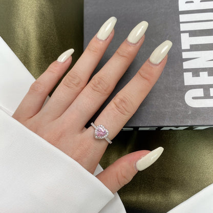 [Luxora]Eternity Splashy Romantic Heart Shape Lover Ring