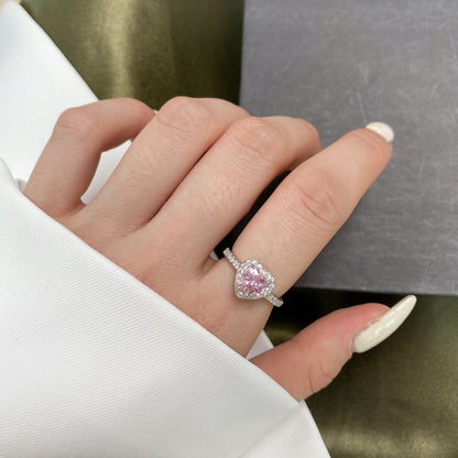 [Luxora]Eternity Splashy Romantic Heart Shape Lover Ring