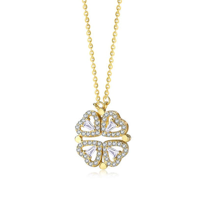 [Luxora]Ornate Heart Cut Flower Shape Necklace