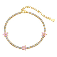 [Luxora]Sparkling Flower Shape Tennis Bracelet