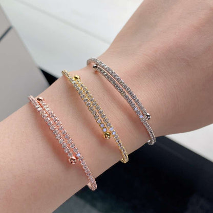 [Luxora]Row of Diamonds Round Fashion Bracelet