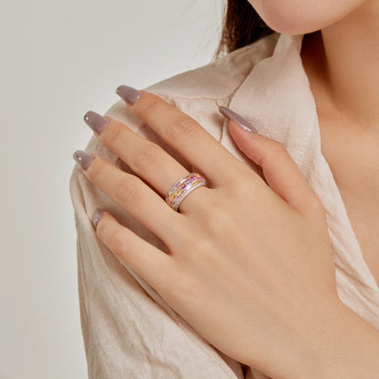 [Luxora] Strahlender, farbenfroher Ring im Radiant-Schliff für jeden Tag