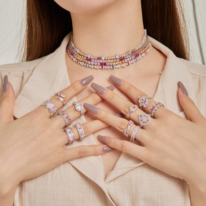 [Luxora] Strahlender, farbenfroher Ring im Radiant-Schliff für jeden Tag